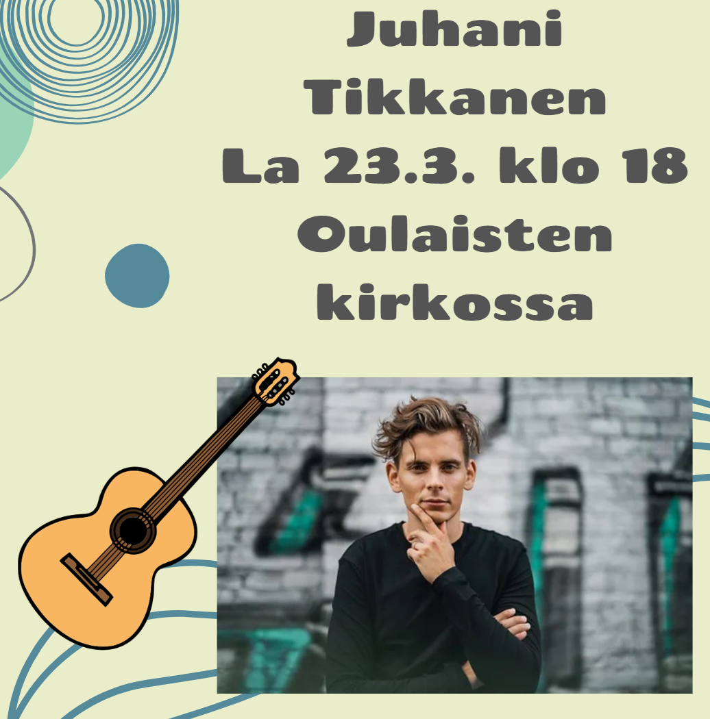 Juhani Tikkanen konsertoi Oulaisissa lauantaina 23.3. klo 18 kirkossa.