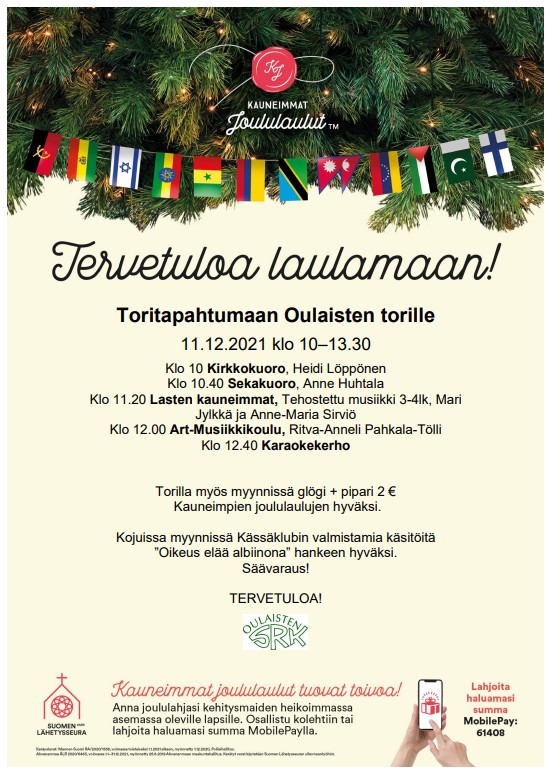 Nonstop- Kauneimmat joululaulut 2021 Kauneimmat joululaulut toritapahtuman juliste