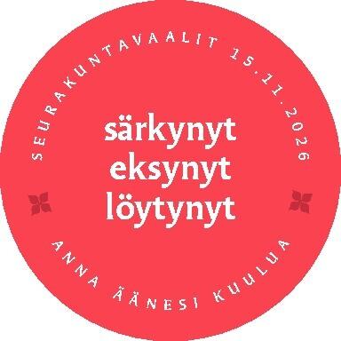 punainen ympyrä , jossa tekstit särkynyt, eksynyt, löytynyt